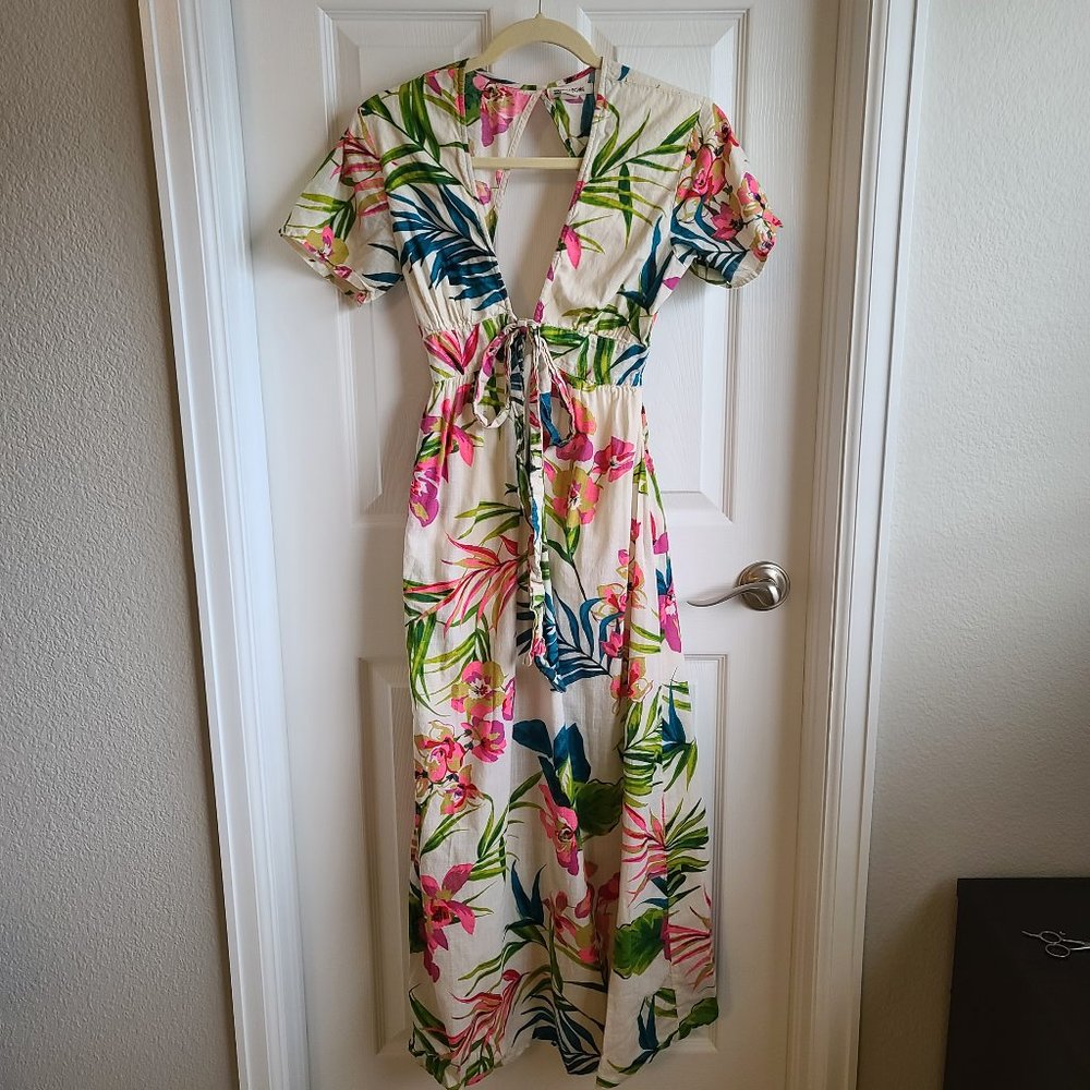 Billabong Floral Maxi Backless Dress